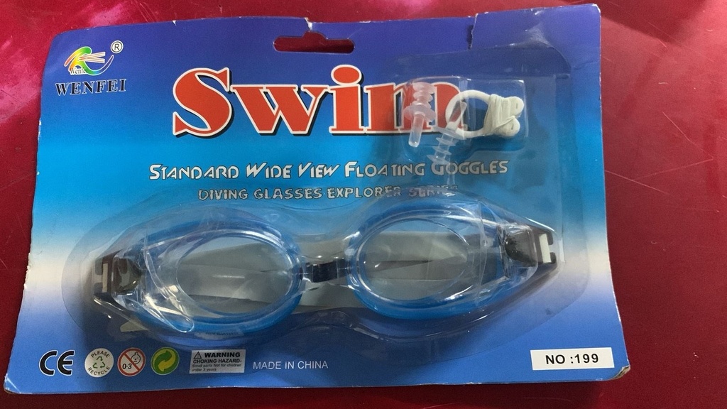 GAFAS NATACIÓN CLIP PARA NARIZ Y TAPONES DE OÍDO MODELO NEGRO