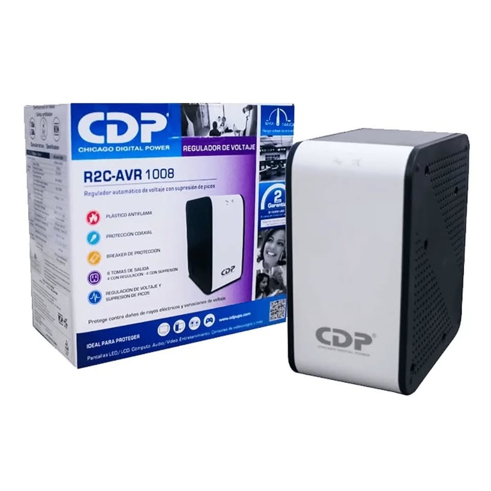 REGULADOR CDP R2C-AVR1008 1000VA-500W 110VAC-8 NEMA 5-15R