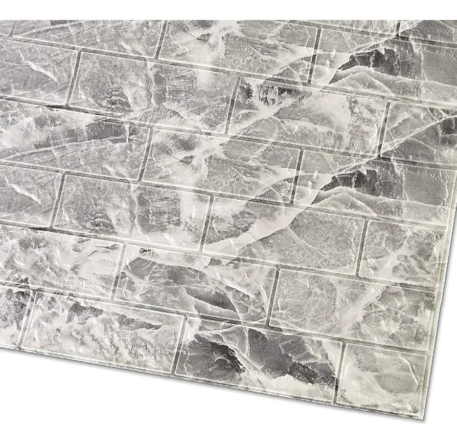 Pared Adhesiva 3d Papel Tapiz Vinil Efecto Ladrillo Gris