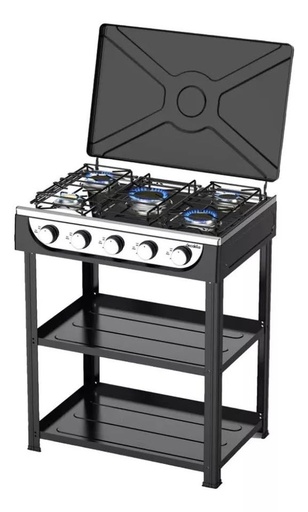 [KMGS019B] Cocineta A Gas Con Estantería 5 Hornillas Decakila
