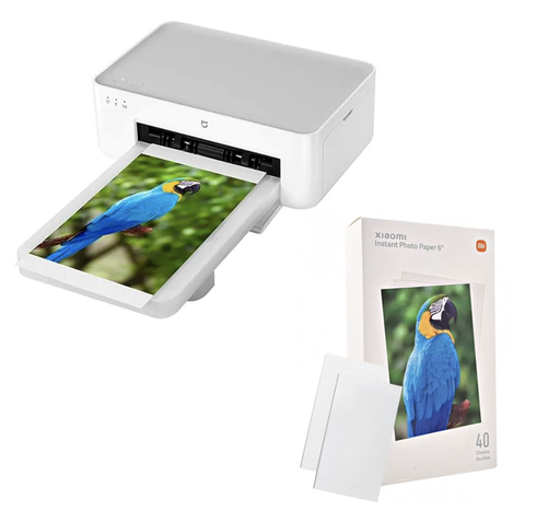 [6941812701614] Maquina impresora de fotos xiaomi 4x6 + 40 hojas MADE FOR LOVE