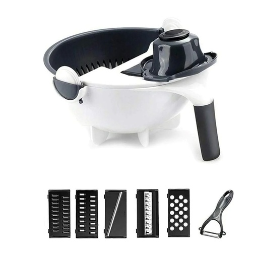[O6716633] Cortador de verduras 9 en 1 echef pro, color blanco