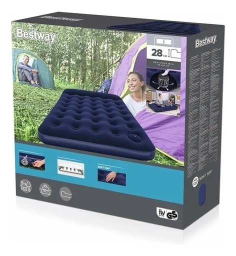 [30-01-006] Colchón Inflable con Bomba De Pie Y Almohada Incorporada Bestway