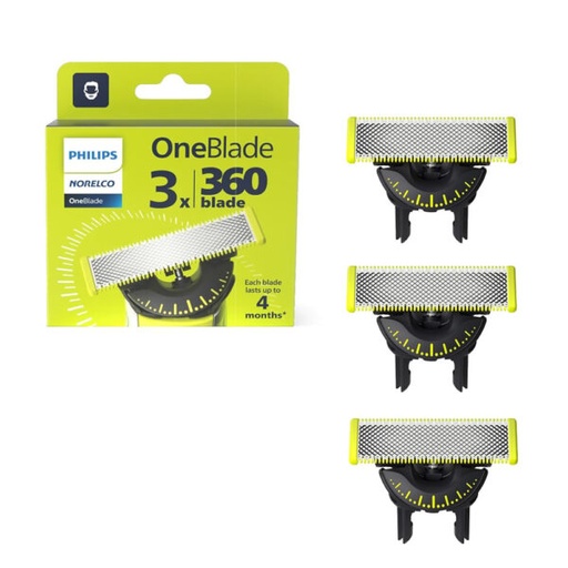 [Repuesto para Afeitadora de barba x3 Philips Norelco OneBlade 360] Repuesto para Afeitadora de barba x3 Philips Norelco OneBlade 360